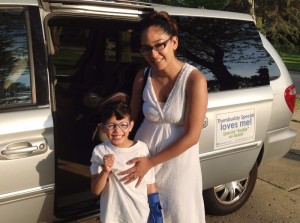 Aiden with new van